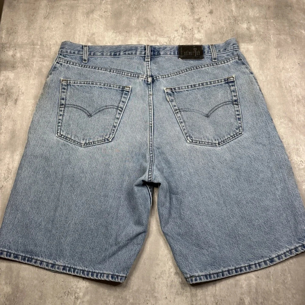 Levis Silvertab Jean Shorts Mens 40 Loose Fit Baggy Jorts 90s Vintage Y2K USA
